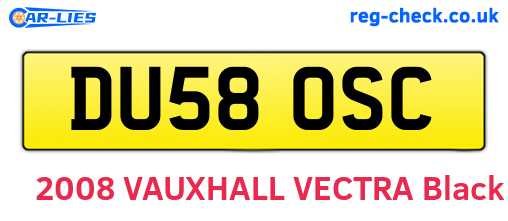 DU58OSC are the vehicle registration plates.