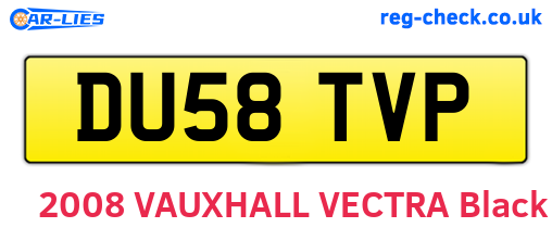 DU58TVP are the vehicle registration plates.