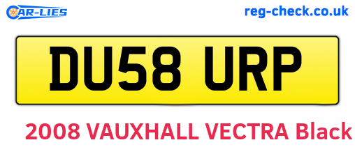 DU58URP are the vehicle registration plates.