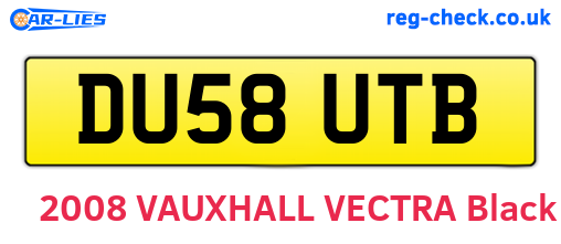 DU58UTB are the vehicle registration plates.