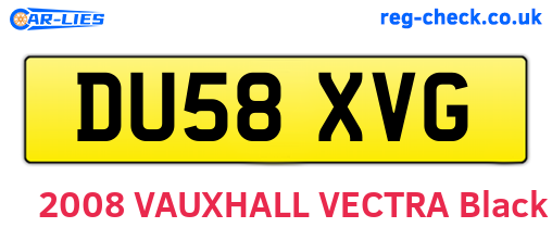 DU58XVG are the vehicle registration plates.