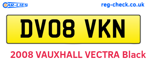 DV08VKN are the vehicle registration plates.