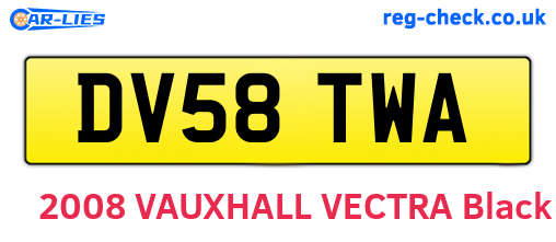 DV58TWA are the vehicle registration plates.