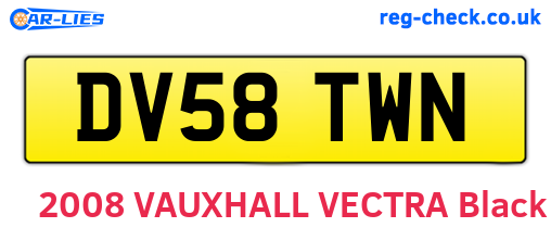 DV58TWN are the vehicle registration plates.