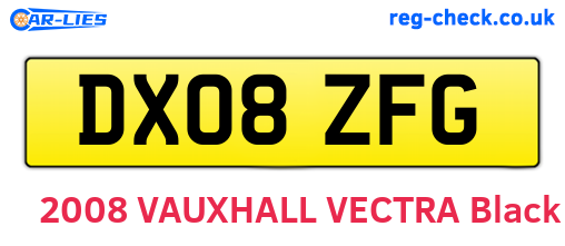 DX08ZFG are the vehicle registration plates.