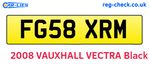 FG58XRM are the vehicle registration plates.
