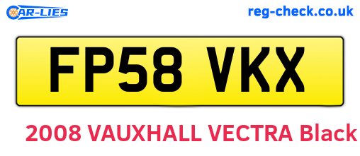 FP58VKX are the vehicle registration plates.