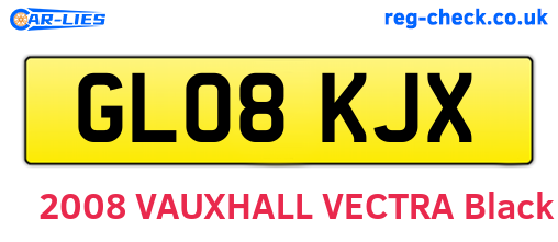 GL08KJX are the vehicle registration plates.