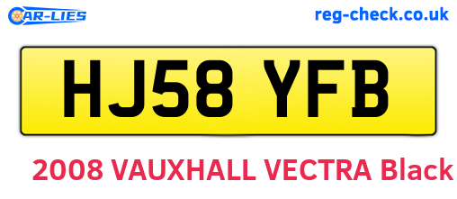 HJ58YFB are the vehicle registration plates.