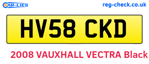HV58CKD are the vehicle registration plates.