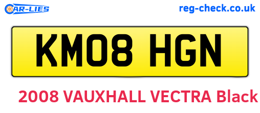 KM08HGN are the vehicle registration plates.