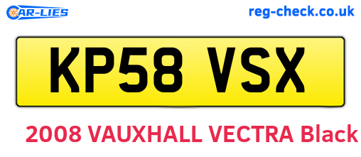 KP58VSX are the vehicle registration plates.
