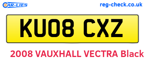 KU08CXZ are the vehicle registration plates.