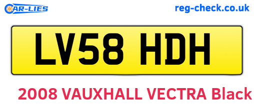 LV58HDH are the vehicle registration plates.