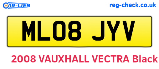 ML08JYV are the vehicle registration plates.