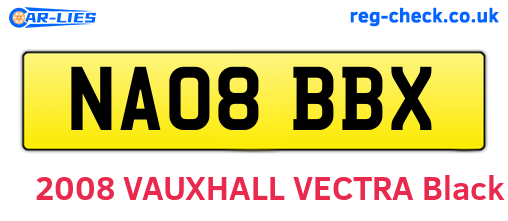 NA08BBX are the vehicle registration plates.