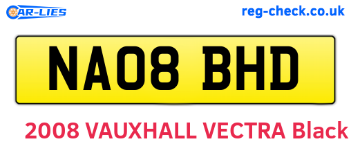 NA08BHD are the vehicle registration plates.