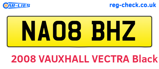 NA08BHZ are the vehicle registration plates.