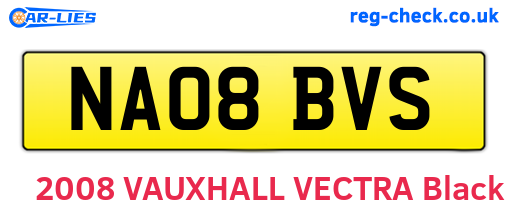NA08BVS are the vehicle registration plates.