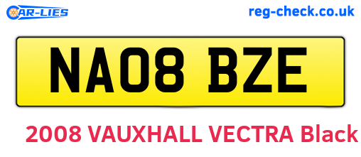 NA08BZE are the vehicle registration plates.