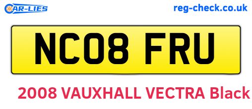 NC08FRU are the vehicle registration plates.