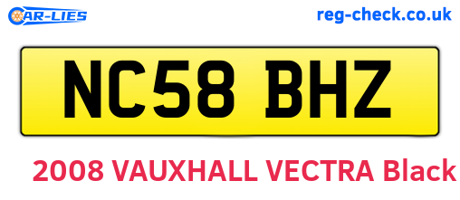 NC58BHZ are the vehicle registration plates.