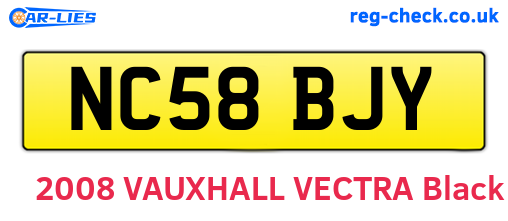 NC58BJY are the vehicle registration plates.