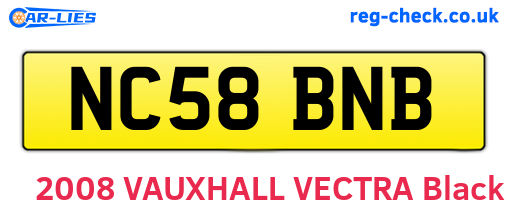 NC58BNB are the vehicle registration plates.