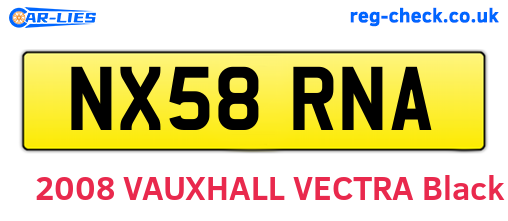 NX58RNA are the vehicle registration plates.