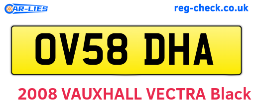 OV58DHA are the vehicle registration plates.