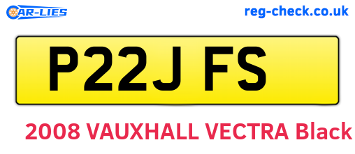 P22JFS are the vehicle registration plates.