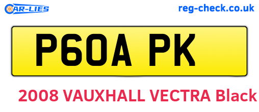 P60APK are the vehicle registration plates.