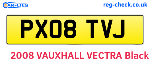 PX08TVJ are the vehicle registration plates.