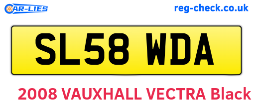SL58WDA are the vehicle registration plates.