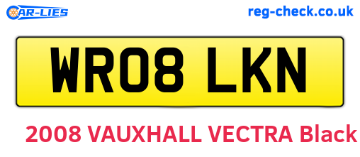 WR08LKN are the vehicle registration plates.