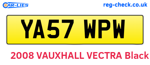 YA57WPW are the vehicle registration plates.