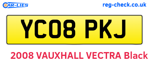 YC08PKJ are the vehicle registration plates.