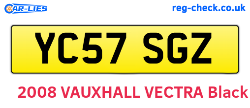 YC57SGZ are the vehicle registration plates.