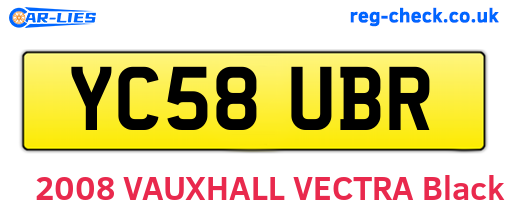 YC58UBR are the vehicle registration plates.