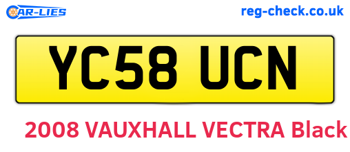 YC58UCN are the vehicle registration plates.