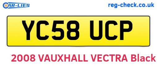 YC58UCP are the vehicle registration plates.