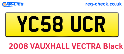 YC58UCR are the vehicle registration plates.