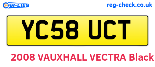 YC58UCT are the vehicle registration plates.