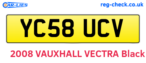 YC58UCV are the vehicle registration plates.