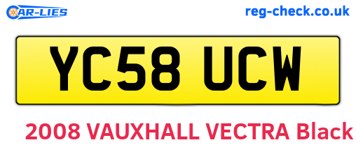 YC58UCW are the vehicle registration plates.