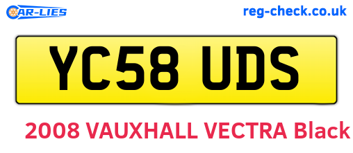 YC58UDS are the vehicle registration plates.