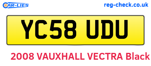 YC58UDU are the vehicle registration plates.