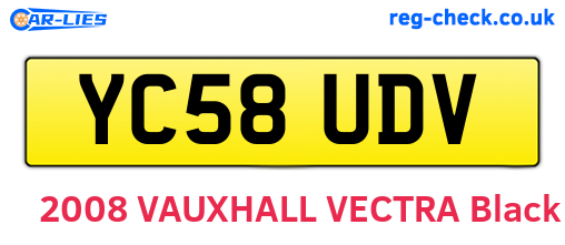 YC58UDV are the vehicle registration plates.