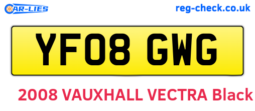 YF08GWG are the vehicle registration plates.
