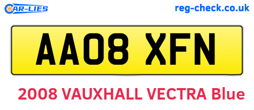 AA08XFN are the vehicle registration plates.